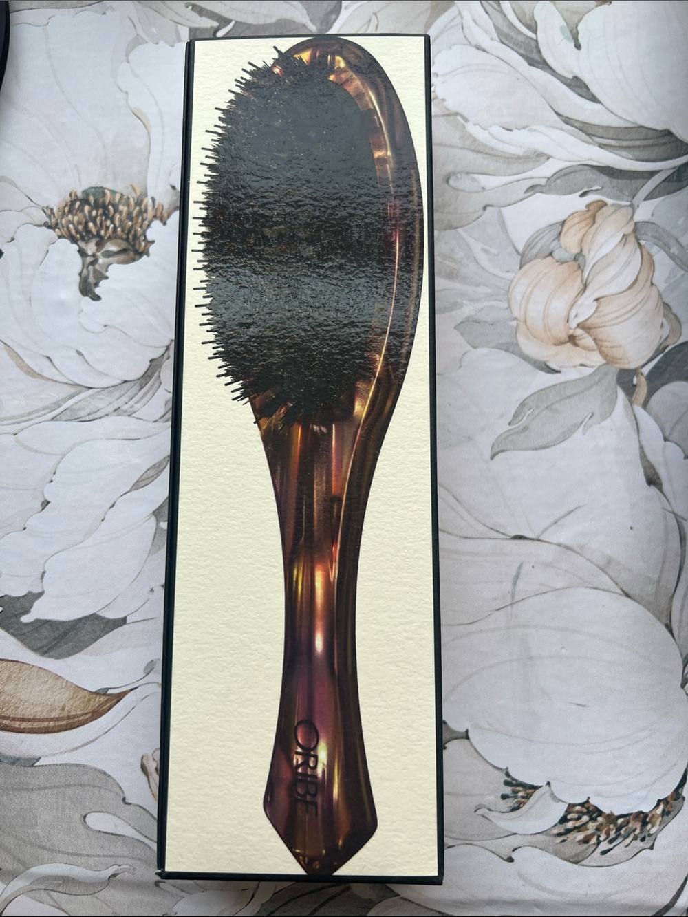 Oribe Tortoiseshell-Pattern Scalp Brush in Brown and Black
